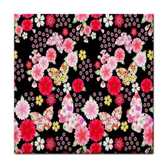 Flower Arrangements Season Rose Butterfly Floral Pink Red Yellow Face Towel