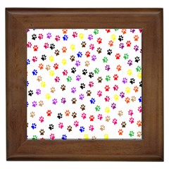 Paw Prints Background Framed Tiles by Amaryn4rt