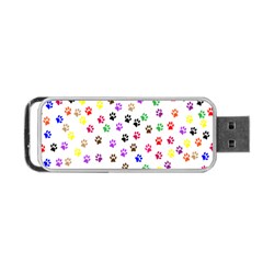 Paw Prints Background Portable Usb Flash (two Sides) by Amaryn4rt