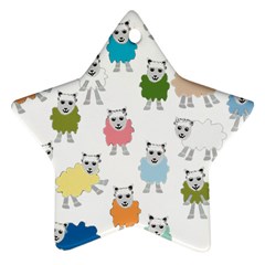 Sheep Cartoon Colorful Star Ornament (two Sides) by Amaryn4rt