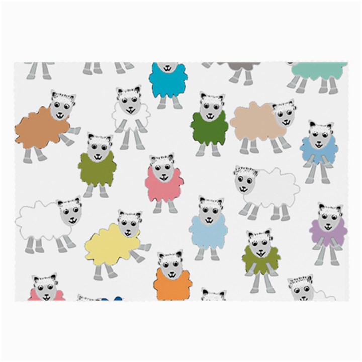 Sheep Cartoon Colorful Large Glasses Cloth (2-Side)