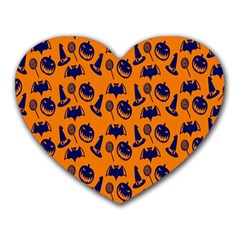 Witch Hat Pumpkin Candy Helloween Blue Orange Heart Mousepads