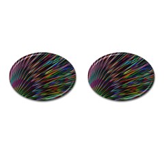 Texture Colorful Abstract Pattern Cufflinks (Oval)