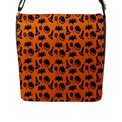 Witch Hat Pumpkin Candy Helloween Blue Orange Flap Messenger Bag (l)  by Alisyart