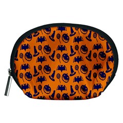 Witch Hat Pumpkin Candy Helloween Blue Orange Accessory Pouches (medium)  by Alisyart