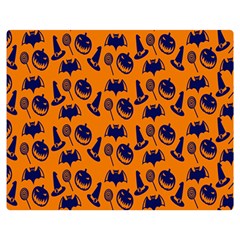 Witch Hat Pumpkin Candy Helloween Blue Orange Double Sided Flano Blanket (medium)  by Alisyart