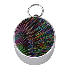 Texture Colorful Abstract Pattern Mini Silver Compasses