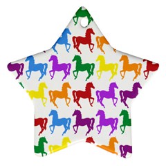 Colorful Horse Background Wallpaper Ornament (Star)