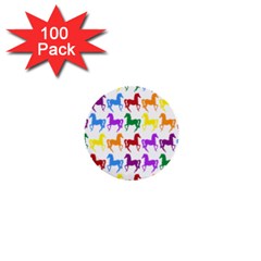 Colorful Horse Background Wallpaper 1  Mini Buttons (100 pack) 