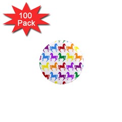 Colorful Horse Background Wallpaper 1  Mini Magnets (100 pack) 