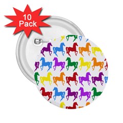 Colorful Horse Background Wallpaper 2 25  Buttons (10 Pack)  by Amaryn4rt