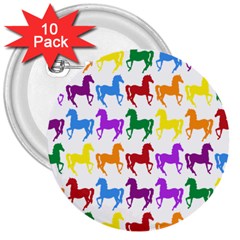 Colorful Horse Background Wallpaper 3  Buttons (10 pack) 