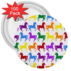 Colorful Horse Background Wallpaper 3  Buttons (100 pack) 