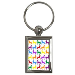 Colorful Horse Background Wallpaper Key Chains (Rectangle) 