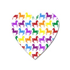 Colorful Horse Background Wallpaper Heart Magnet