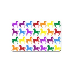 Colorful Horse Background Wallpaper Magnet (Name Card)