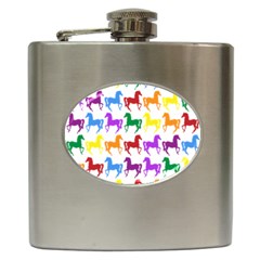 Colorful Horse Background Wallpaper Hip Flask (6 oz)