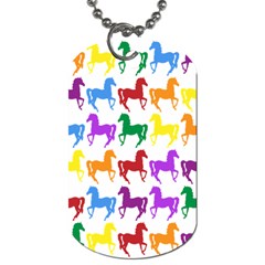 Colorful Horse Background Wallpaper Dog Tag (Two Sides)