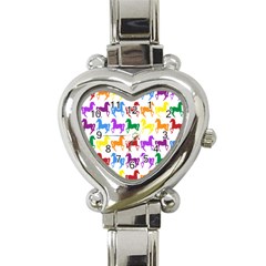 Colorful Horse Background Wallpaper Heart Italian Charm Watch