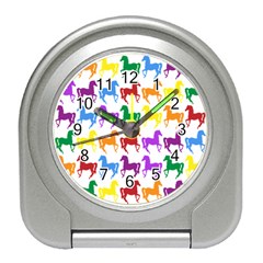 Colorful Horse Background Wallpaper Travel Alarm Clocks by Amaryn4rt