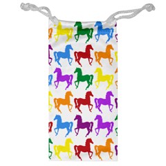 Colorful Horse Background Wallpaper Jewelry Bag by Amaryn4rt