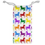 Colorful Horse Background Wallpaper Jewelry Bag Back