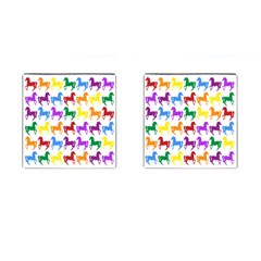Colorful Horse Background Wallpaper Cufflinks (Square)