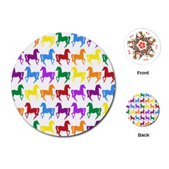 Colorful Horse Background Wallpaper Playing Cards (Round) 