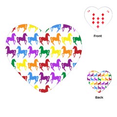 Colorful Horse Background Wallpaper Playing Cards (Heart) 