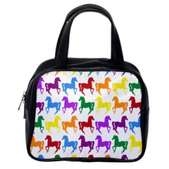 Colorful Horse Background Wallpaper Classic Handbags (One Side)