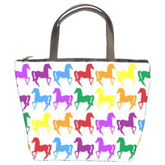 Colorful Horse Background Wallpaper Bucket Bags