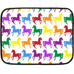 Colorful Horse Background Wallpaper Double Sided Fleece Blanket (Mini) 
