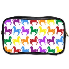 Colorful Horse Background Wallpaper Toiletries Bags by Amaryn4rt