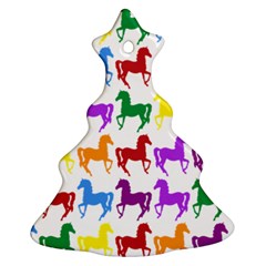Colorful Horse Background Wallpaper Ornament (christmas Tree) 
