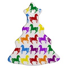 Colorful Horse Background Wallpaper Christmas Tree Ornament (Two Sides)