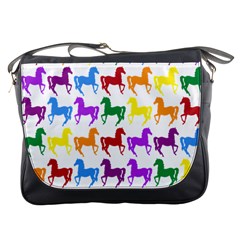 Colorful Horse Background Wallpaper Messenger Bags
