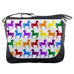 Colorful Horse Background Wallpaper Messenger Bags Front