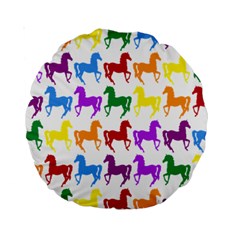 Colorful Horse Background Wallpaper Standard 15  Premium Round Cushions