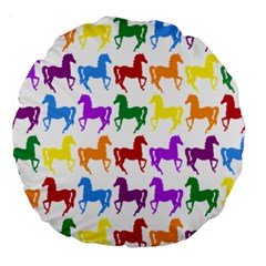 Colorful Horse Background Wallpaper Large 18  Premium Round Cushions