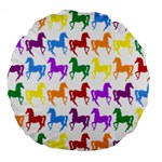 Colorful Horse Background Wallpaper Large 18  Premium Round Cushions Front