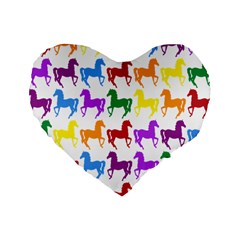 Colorful Horse Background Wallpaper Standard 16  Premium Heart Shape Cushions