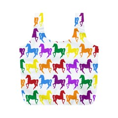 Colorful Horse Background Wallpaper Full Print Recycle Bags (m)  by Amaryn4rt