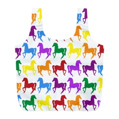 Colorful Horse Background Wallpaper Full Print Recycle Bags (L) 