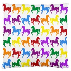 Colorful Horse Background Wallpaper Large Flano Cushion Case (One Side)