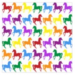 Colorful Horse Background Wallpaper Large Satin Scarf (Square) Front
