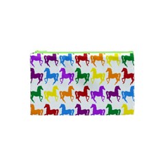 Colorful Horse Background Wallpaper Cosmetic Bag (XS)
