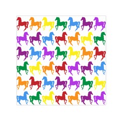 Colorful Horse Background Wallpaper Small Satin Scarf (Square)