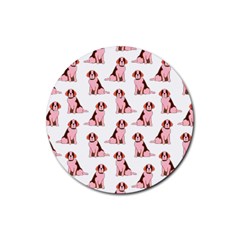 Dog Animal Pattern Rubber Coaster (round)  by Amaryn4rt