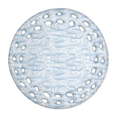 Wind Waves Grey Ornament (round Filigree) by Alisyart