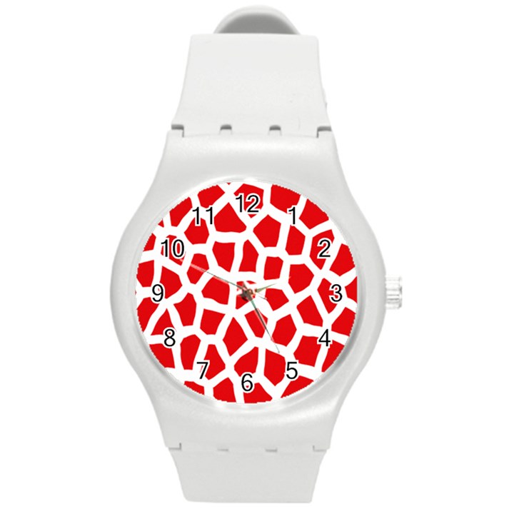 Animal Animalistic Pattern Round Plastic Sport Watch (M)